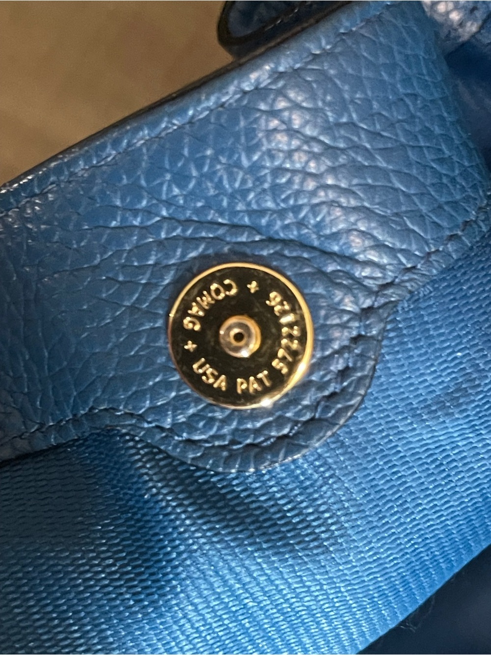 COACH Edie 31 Cobalt Blue Pebbled Leather Shoulder Bag - Picture 7 of 14